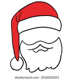 Santa hat Santa Claus Christmas dress up mask pretend illustration upper lip beard masquerade mask