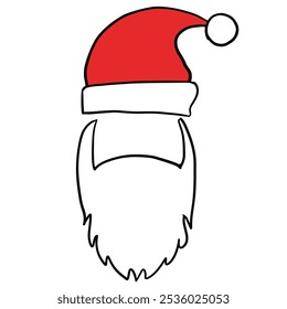 Santa hat Santa Claus Christmas dress up mask pretend illustration upper lip beard masquerade mask