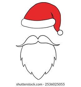 Santa hat Santa Claus Christmas dress up mask pretend illustration upper lip beard masquerade mask