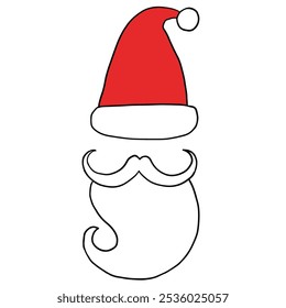 Santa hat Santa Claus Christmas dress up mask pretend illustration upper lip beard masquerade mask