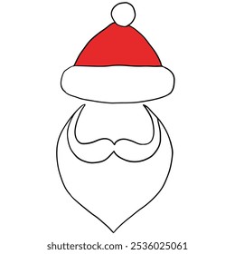 Santa hat Santa Claus Christmas dress up mask pretend illustration upper lip beard masquerade mask