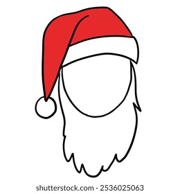 Santa hat Santa Claus Christmas dress up mask pretend illustration upper lip beard masquerade mask