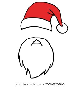 Santa hat Santa Claus Christmas dress up mask pretend illustration upper lip beard masquerade mask