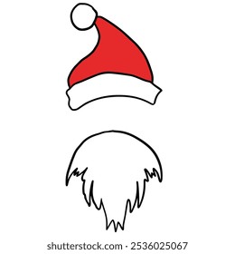 Santa hat Santa Claus Christmas dress up mask pretend illustration upper lip beard masquerade mask