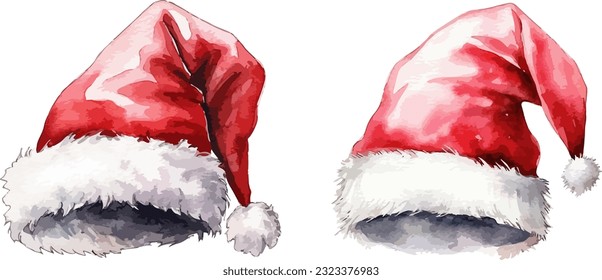 Santa Hat  clipart, isolated vector illustration.