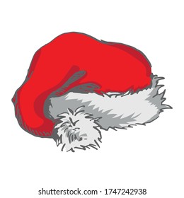 santa hat colour vector illustration. isolated
