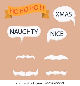 Chapéu Santa com bonitinho desenho animado elfo vetor ilustração vermelho nariz partido chifres photobooth adereço Natal celebração decoração scrapbook gráfico rosto feriado xmas clipart veado

