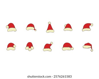 Santa Hat Design Element Set