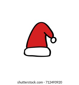 santa hat doodle icon