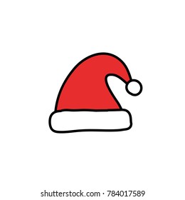 santa hat doodle icon
