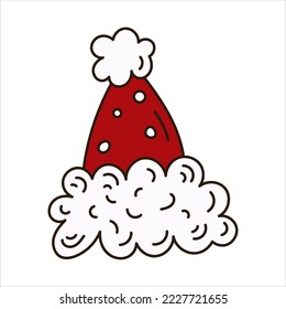 Sombrero Santa en forma de doodle ilustración simple