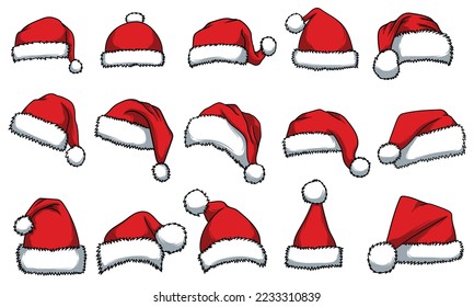 Santa hat element accessories vector illustration for your company or brand