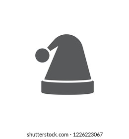 Santa hat filled flat icon. Sign for web and mobile design.
Vector illustration. Christmas, winter, holiday symbol.
