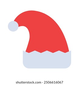 Santa Hat Flat Icon Design For Personal nad Commercial Use