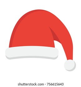Santa hat flat icon, New year and Christmas, xmas sign vector graphics, a colorful solid pattern on a white background, eps 10.