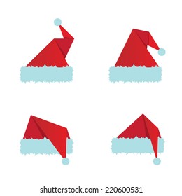 Santa hat flat icon. vector illustration