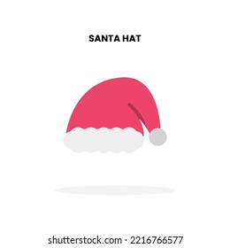 Santa hat flat icon. Vector illustration on white background. Can used for digital product, presentation, UI and many more.