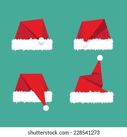 Santa hat flat icon. vector illustration