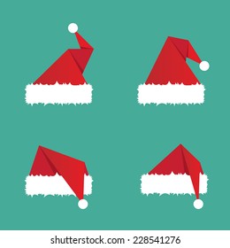 Santa hat flat icon. vector illustration