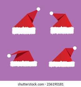 Santa hat flat icon. vector illustration