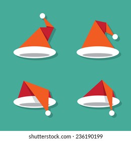 Santa hat flat icon. vector illustration