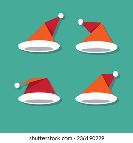 Santa hat flat icon. vector illustration