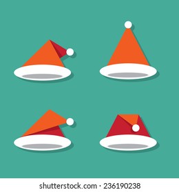 Santa hat flat icon. vector illustration