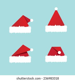 Santa hat flat icon. vector illustration