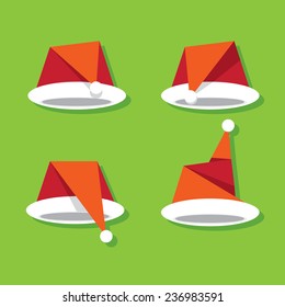 Santa hat flat icon. vector illustration