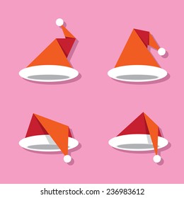 Santa hat flat icon. vector illustration