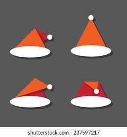 Santa hat flat icon. vector illustration