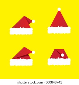 Santa hat flat icon. vector illustration