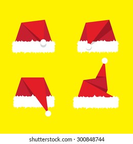 Santa hat flat icon. vector illustration
