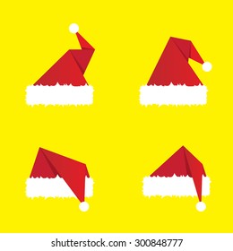 Santa hat flat icon. vector illustration