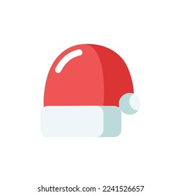 Icono plano de Santa Hat. Ilustración vectorial de diseño de iconos de temporada de invierno.