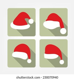 Santa hat flat icons