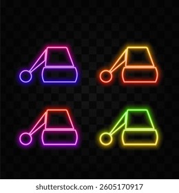 Santa hat flat style icon. neon style. Vector illustration