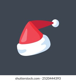 Santa hat in flat vector design.