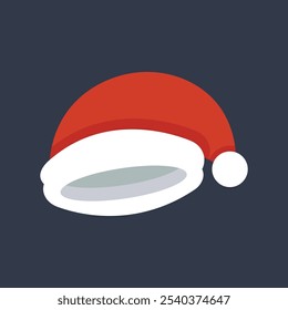 santa hat in flat vector design.