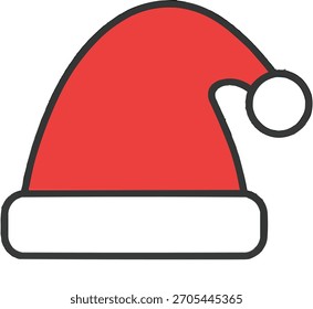 Santa Hat Flat Vector illustration