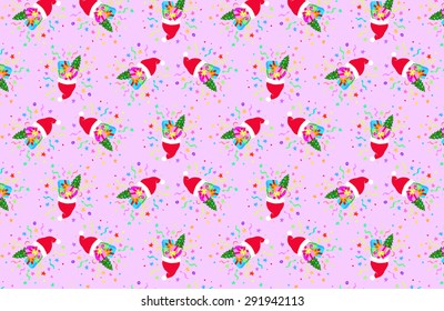 Santa hat full of Christmas present, Pattern
