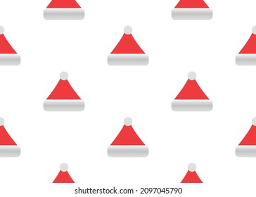 Santa hat geometric seamless pattern. 