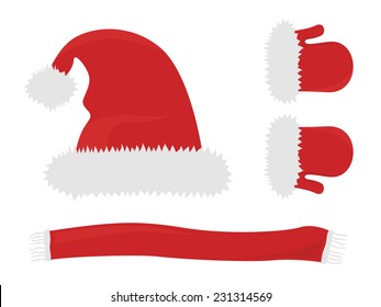 santa hat glove scarf