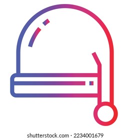 santa hat gradient icon vector .
