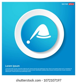 Santa Hat Icon Abstract Blue Web Sticker Button
