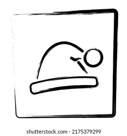Icono de Santa Sat. Marco del pincel. Ilustración vectorial.