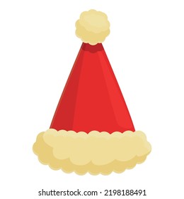 Santa hat icon cartoon vector. Elf holiday. Costumer sticker