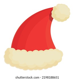 Santa hat icon cartoon vector. Elf holiday. Face head