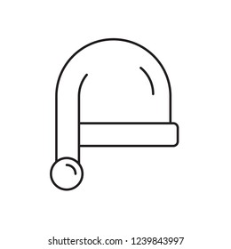 Santa hat icon. Christmas hat icon. New year vector flat symbol. Christmas linear icon.