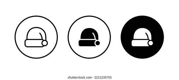 santa hat icon, Santa Claus Christmas hat icons,editable stroke, flat design style isolated on white linear pictogram, button, vector, sign, symbol, logo, illustration